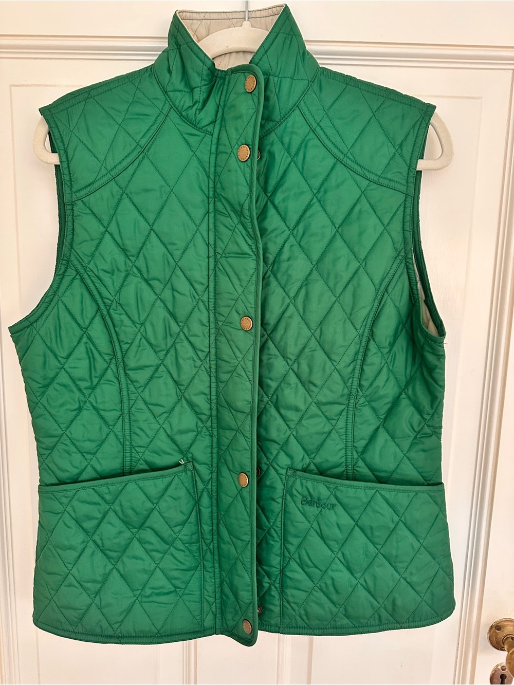 Barbour Green Quilted Sleeveless Vest Size 8 - Picture 2 of 7